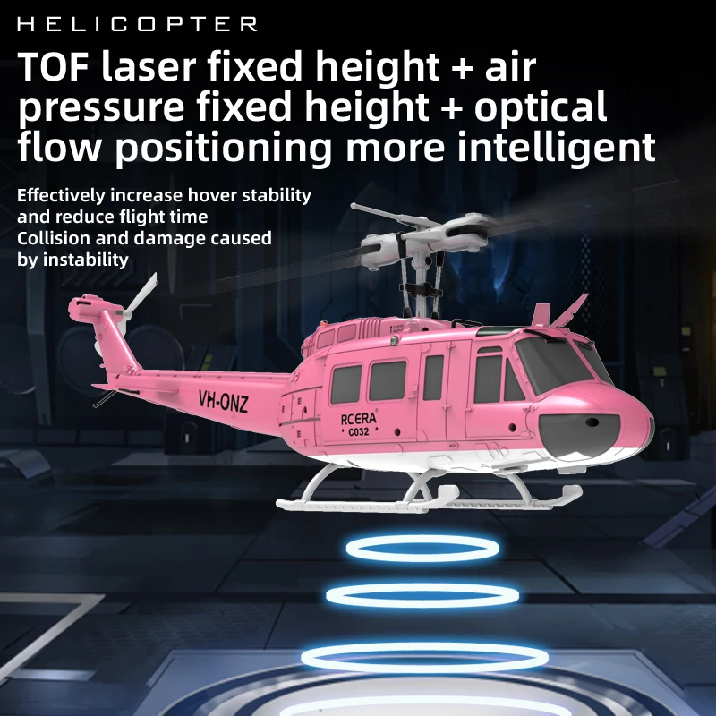 

C032 UH-1 бесщеточный RTF RC вертолет 6-осевой гироскоп One Click 3D флип оптическое позиционирование потока UH1 модель вертолета игрушка для хобби