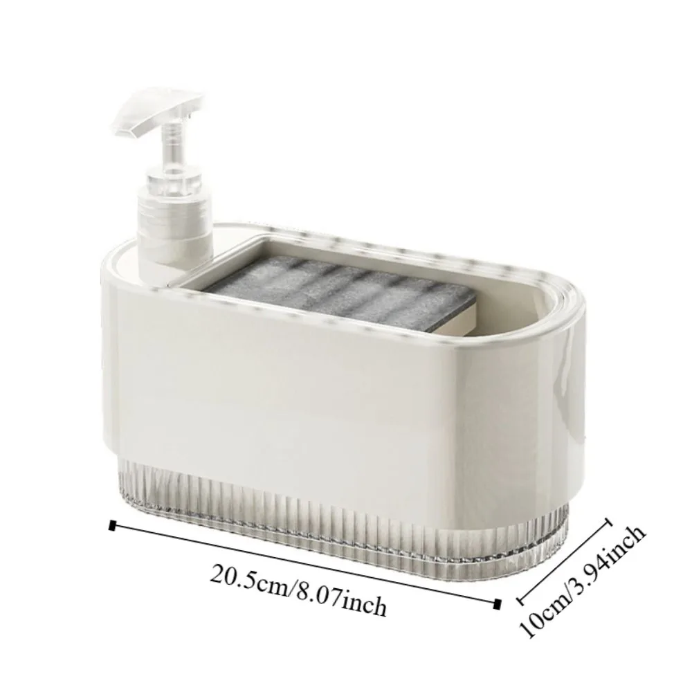 Dispenser di sapone da cucina in plastica con supporto per spugna Pompa per sapone per le mani Dispenser di detersivo Strumento di pulizia a prova di perdite