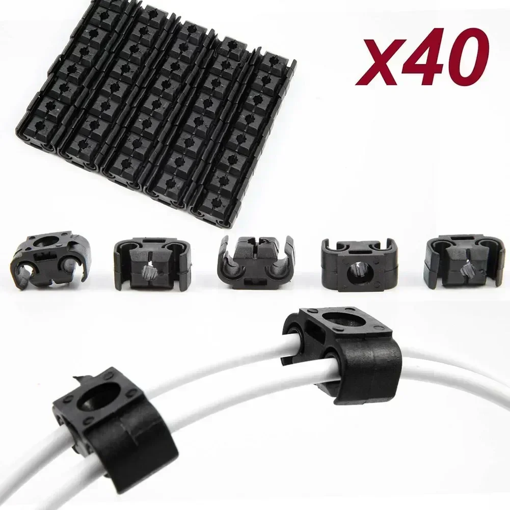 40 Pieces Of Double Brake Cable Clamp Brake Cable Bracket 4.75 Mm Black Model L28 For A4/s4/a6/s6/a8/s8/rs4