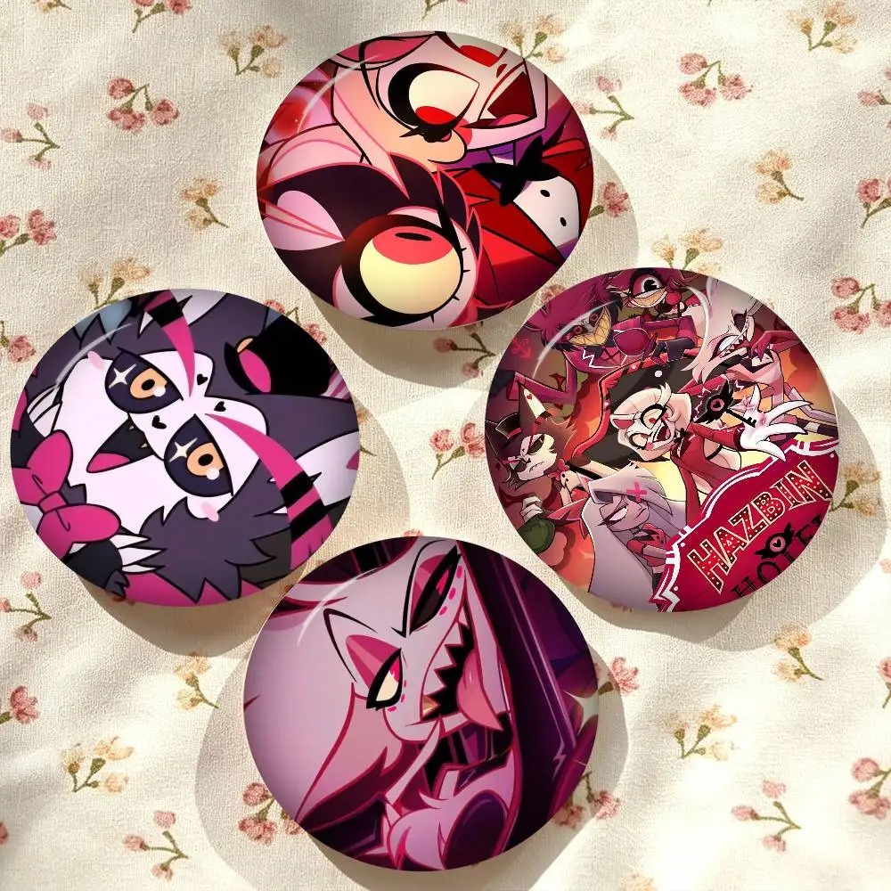 Alastor Angel Dust Vaggie Badges 25 32 44 58 75 Mm Round Cosplay Pin Bag Decor Fans Collect Friends Gifts Brooch Souvenir