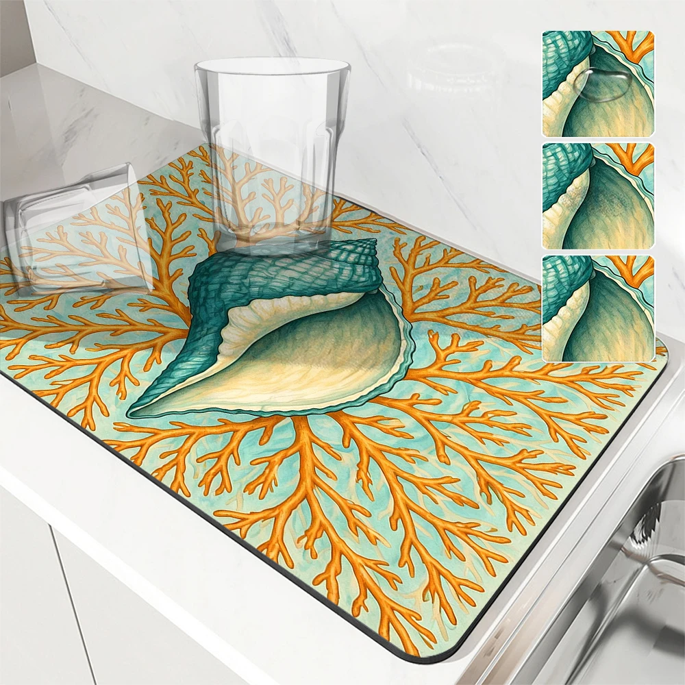 Wheat Pattern Polyester Absorbent Mat - Stylish Home Decor Mat, Ideal for Kitchen and Dining Area Use 3