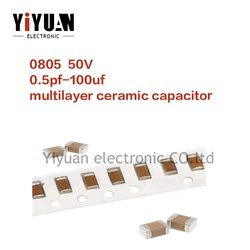 0805 16 ~ 50V 4,7 100 piezas Chip SMD condensador de cerámica multicapa 0.5pF - 47uF 22pF 100pF 1nF 10nF 100nF 1uF 0,1 uF 2,2 uF 10uF 22uF