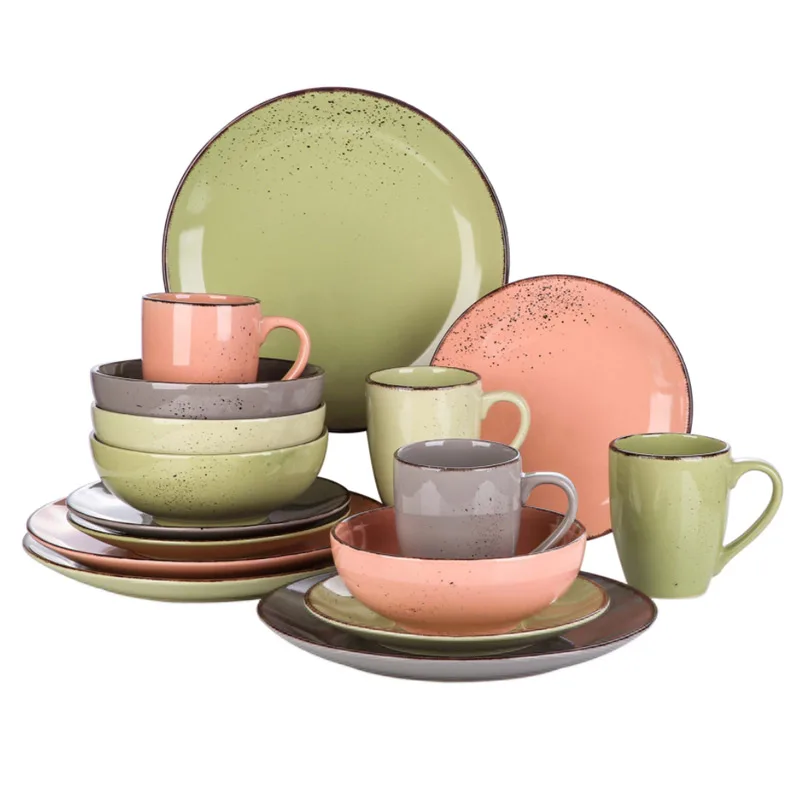 Vancasso Navia-LP 16/32/48-Piece Stoneware Ceramic Dinnerware Set with Dinner Plate,Dessert Plate,800ml Bowl, Mug Tableware Set