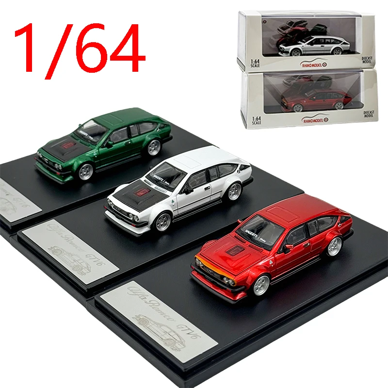 Diecast 1/64 Scale Alfa Romeo Gtv6 Sports Car Model Alloy Car Model Alfa Romeo Gtv6 Wide Body Retrofit with Open Car Model