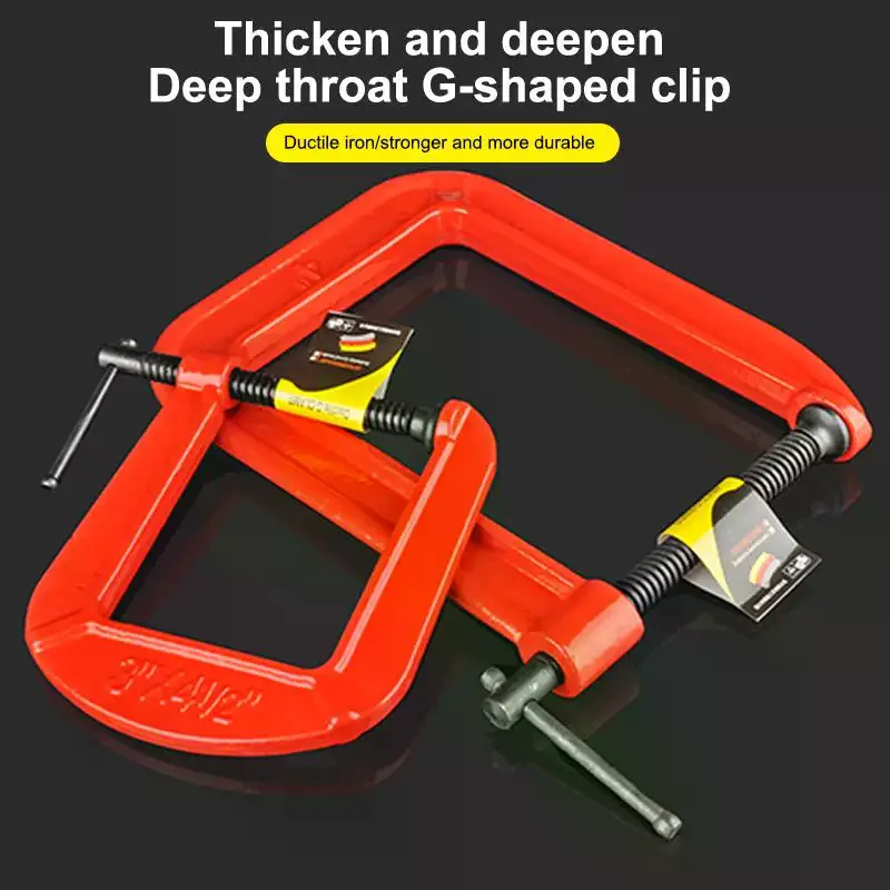 G Clamp Deep Reach C-Clamp: 1/1.5/2 Inch Heavy Duty Steel Industrial Woodworking Welding