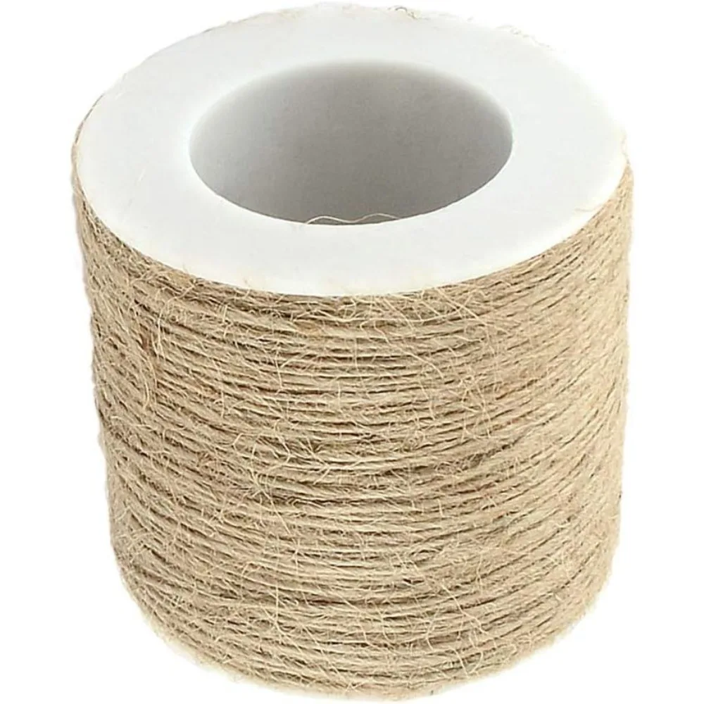 1 rouleau de 109 yards de ficelle de jute pour arts et artisanat, corde en chanvre de 1 mm, ficelle d'emballage pour la fabrication de bijoux, invitations de mariage, Noël