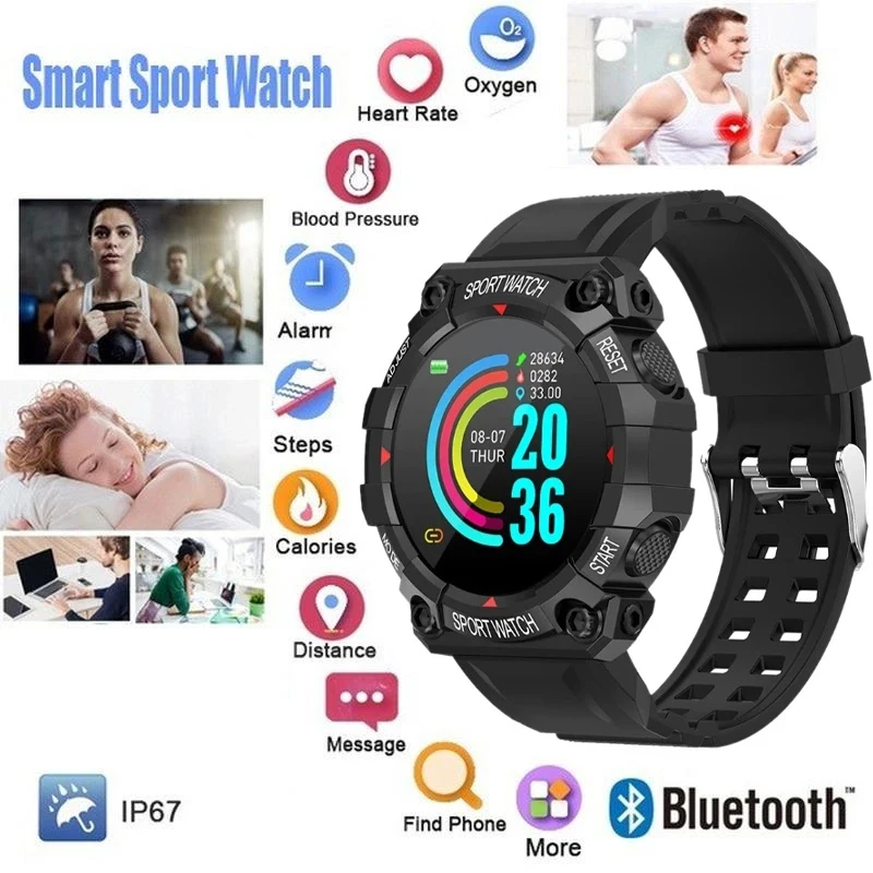 Y56 Smart Watch Uomo Donna Schermo a colori rotondo Bluetooth Frequenza cardiaca Smart Fitness Tracker Bracciale Moda Sport Smartwatch D18