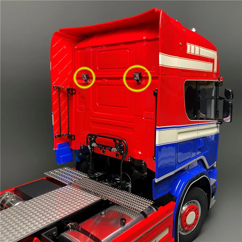 2PCS Equipment Rack Lights For Tamiya 1/14 Truck Square Spotlights D-01 Tow Headlights Led Rc Model Toy Parts