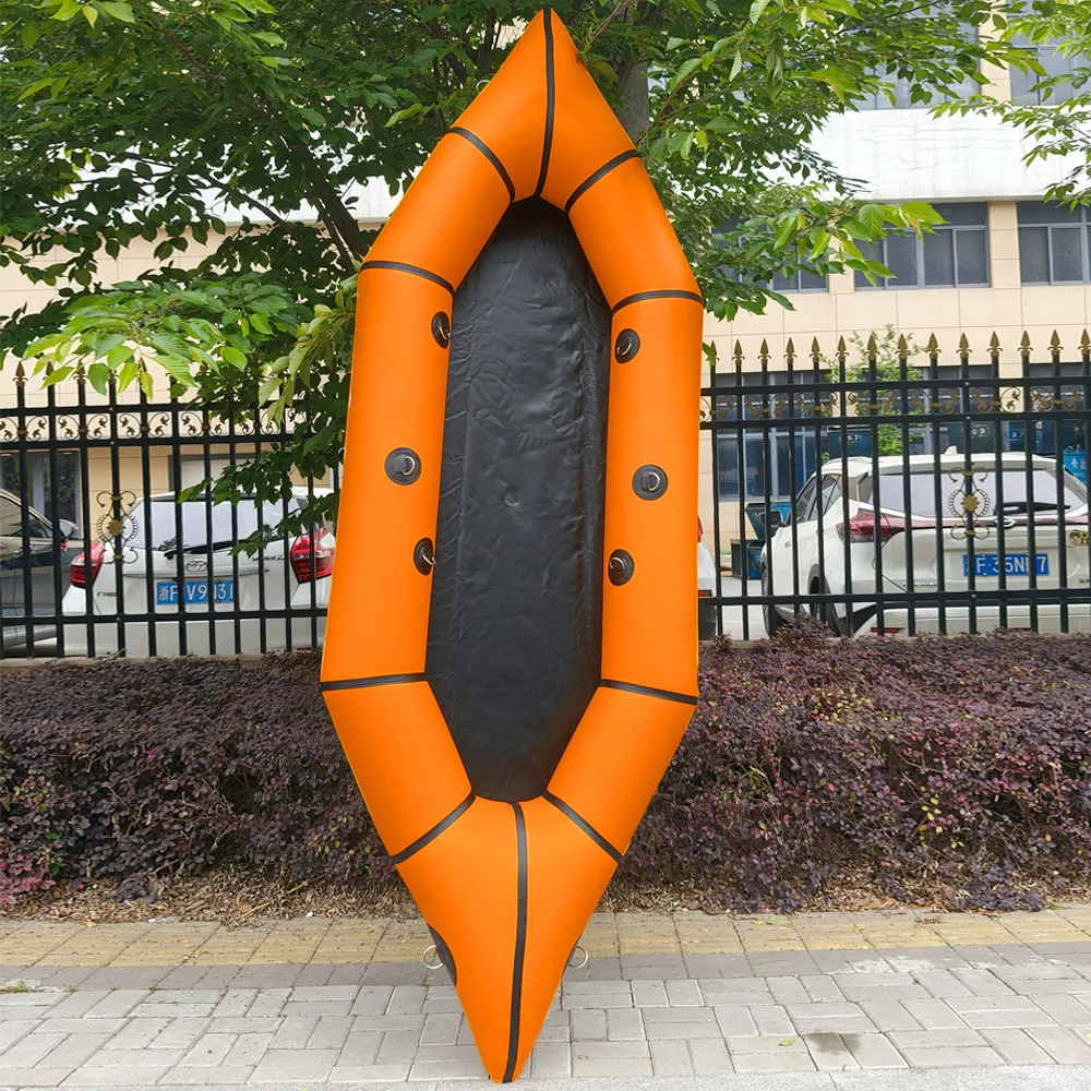 

Inflatable PVC Rubber Boat TPU Rafting Kayak Light Weight Drop Stitch Backpack Kayak With Hard Bottom