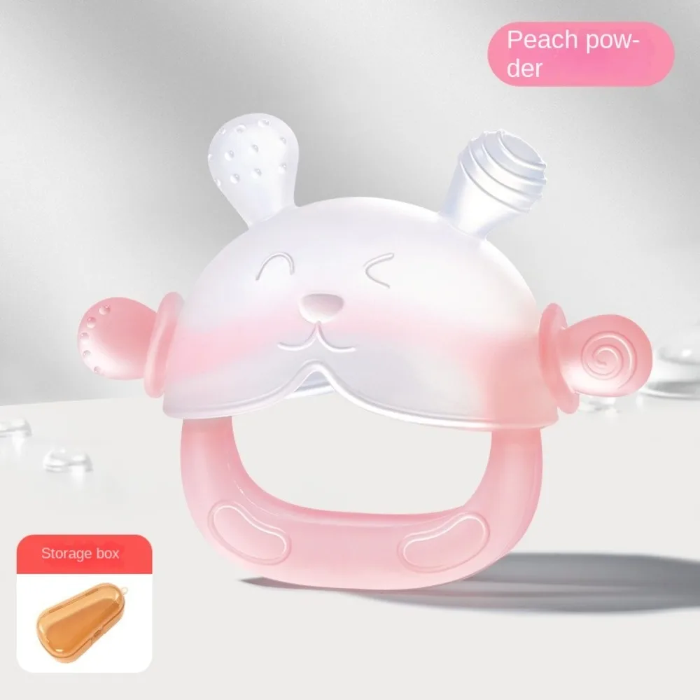 Portable Silicone Teether Gloves Anti-Eating Washable Teething Training Grip Rabbit Hand Teether Infant