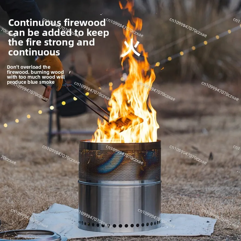 Outdoor Stainless Steel Oven, Foldable Firewood Stove, High Temperature Resistance and Not Easy To Deform