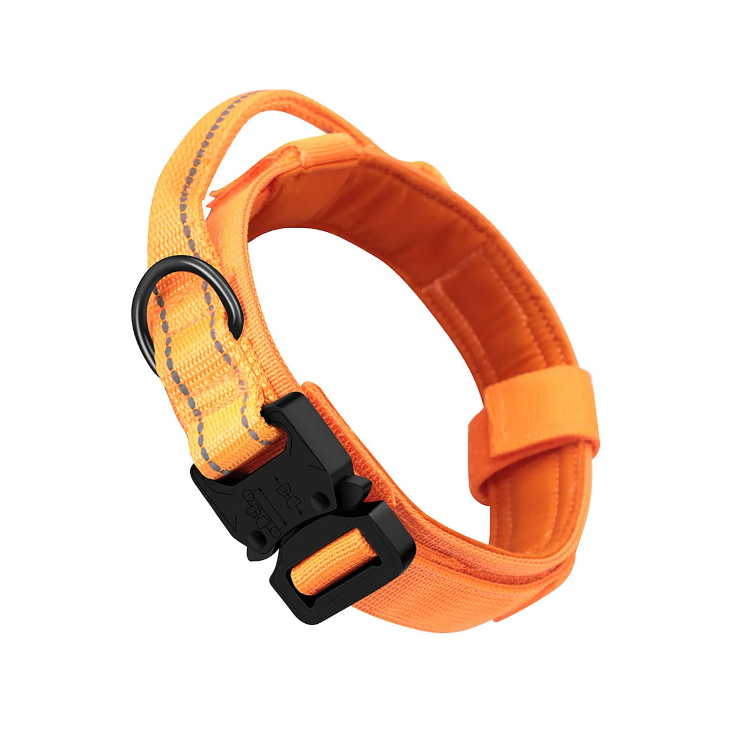 Reflective Tactical Collar Adjustable Military Training Nylon Dog Collar Dog Collar with Handle Quick Release of Dog Collar view 2