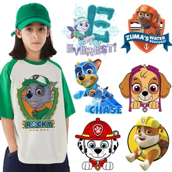 Patch de dessin animé Paw Patrol pour vêtements, fer sur patchs, t-shirt Anime bricolage, transfert de chaleur, autocollant en vinyle personnalisé, nouveaux cadeaux