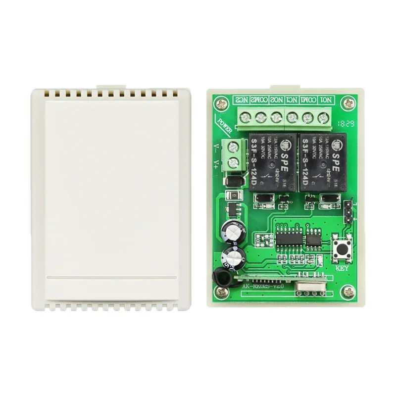 

Universal DC 12V 433Mhz Controller 2 Channel Wireless Learning Code For Garage Door