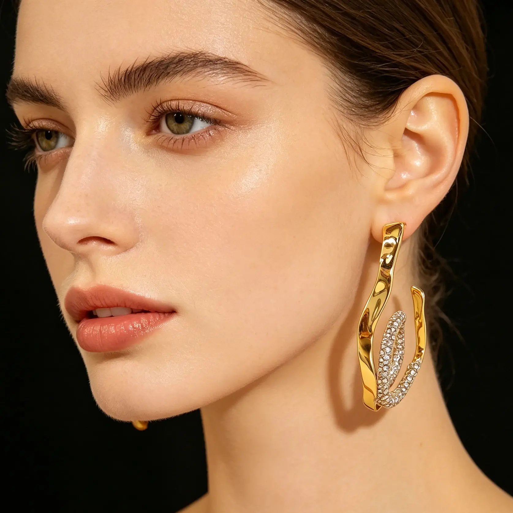 

Designer AB Style Irregular Geometric Diamond Stud Earrings 18K Gold Plating S925 Silver Needle Female Daily Party Jewelry Gift