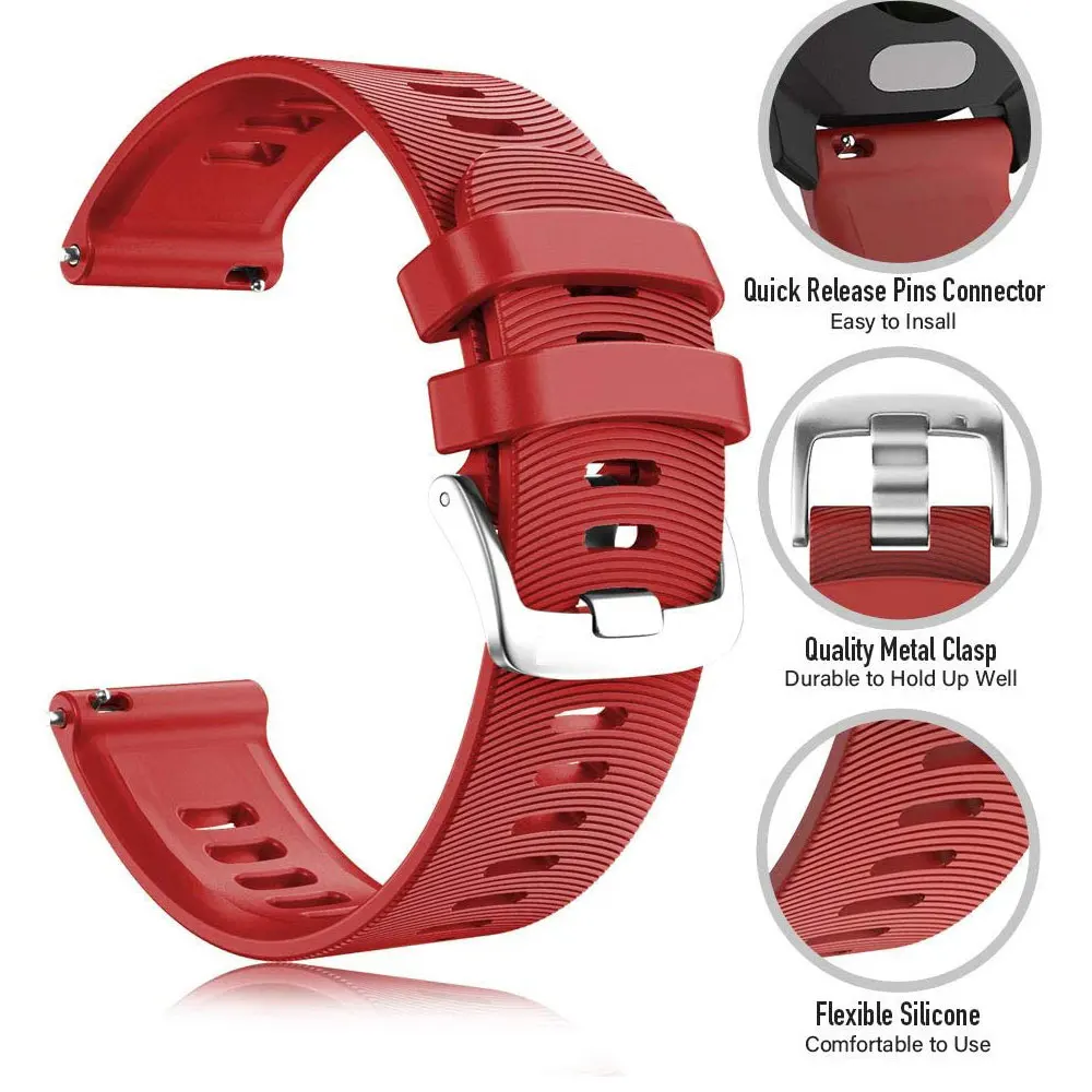 Correa de silicona para reloj Garmin Forerunner 245, 245M, 645, para Vivoactive3 3, pulsera de música Venu