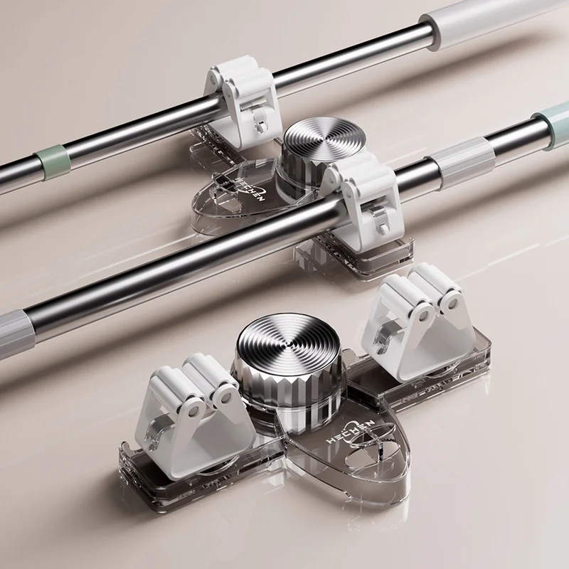 

Suction Cup Mop Broom Holder Gripper Storage Rack Easy Organization Storage Space-Saving Organizer Bathroom Cleaning Accessories