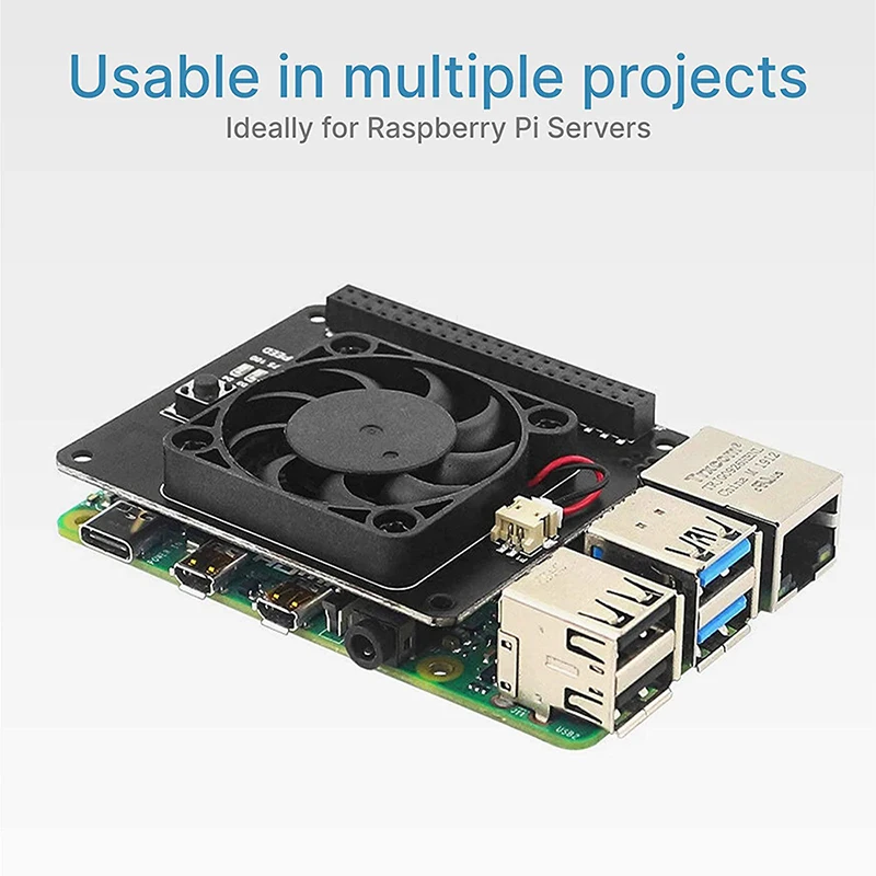 Raspberry Pi Argon Fan HAT With 40mm Cooling Fan PWM Software Controllable Support Poly+ NEO Case for Raspberry Pi 4B 3B 3B+