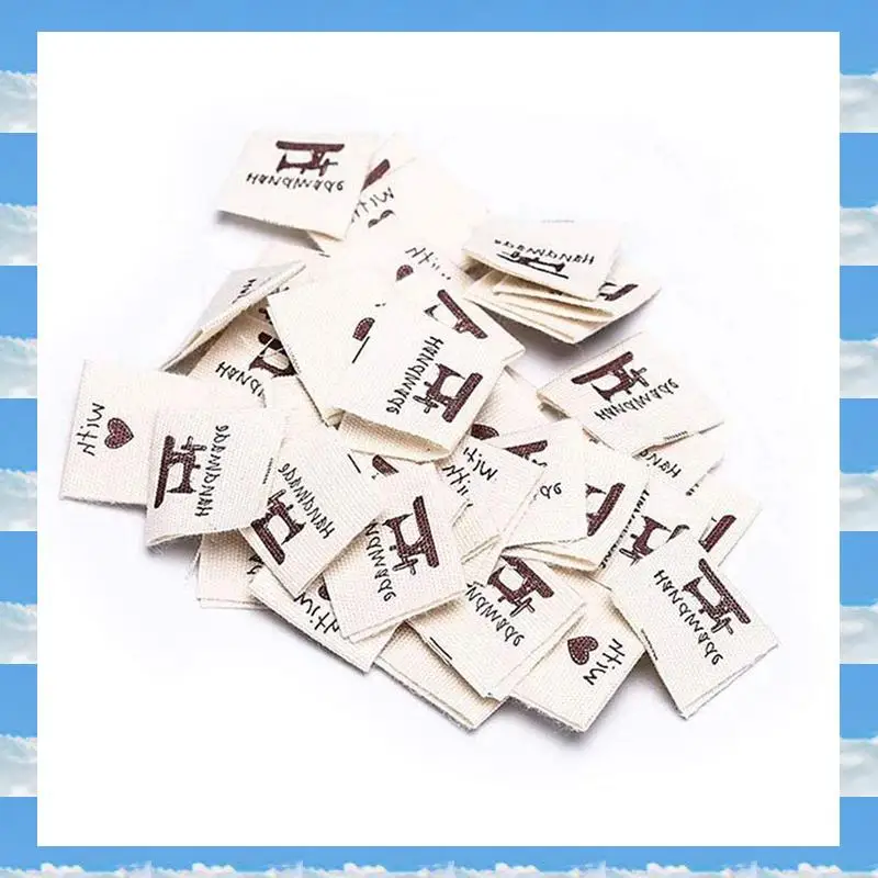 

A11I 300Pcs Handmade Sew-On Woven Cloth Labels Sewing Crafting Fabric Tags For Clothes Hats Shoes Sewing Crafts DIY