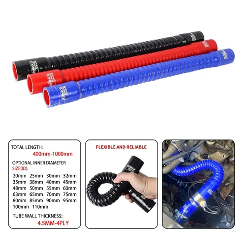 Imagen 2 del producto Manguera Flexible de silicona Universal, rojo, azul y negro, tubo de radiador para entrada de aire, unión de goma de alta presión y alta temperatura