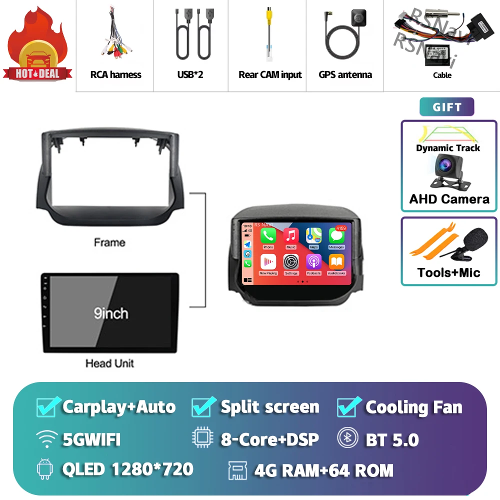 Android 15 Carplay Auto 2 K Scherm Autoradio Multimedia Speler Voor Ford Ecosport 2013-2017 DSP 2din autoradio Stereo Qualcomm