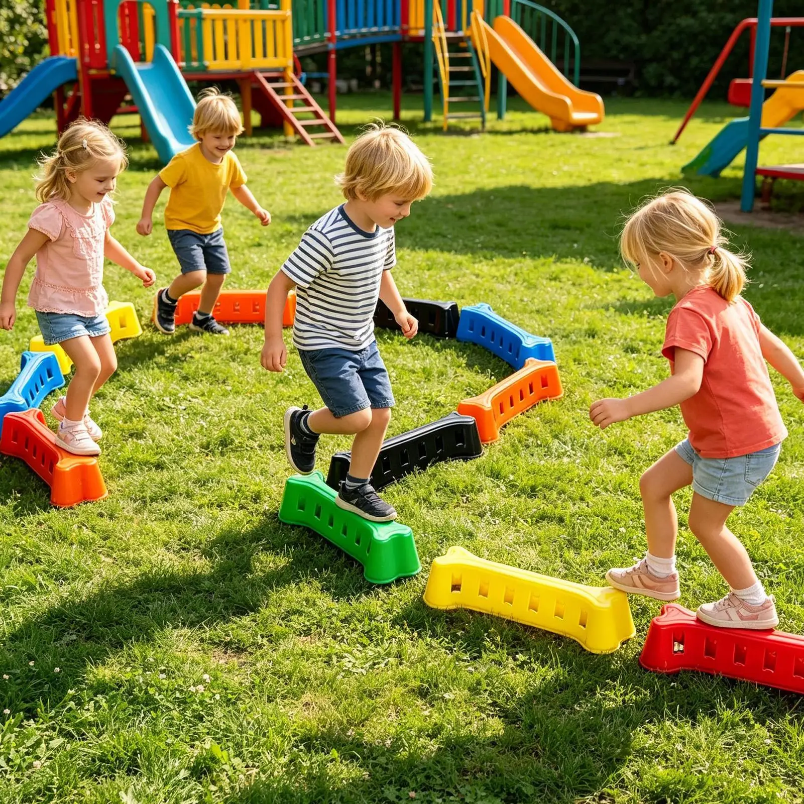 Brinquedos educativos empilháv - Kids Outdoor Balance Beam avaliação e preço