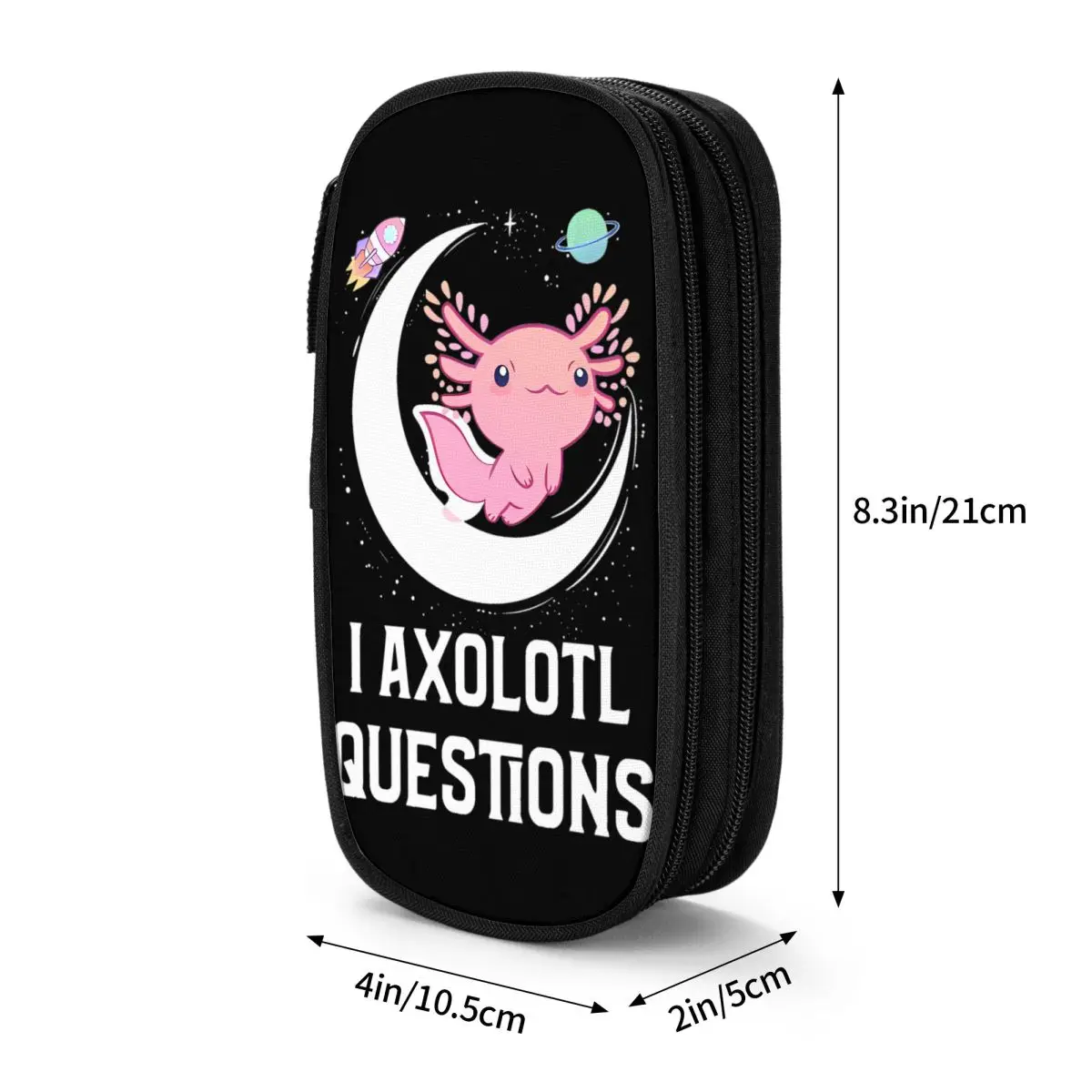 I Axolotl-estuches para lápices de salamandra mexicana, estuche para bolígrafos de animales para niñas y niños, bolsa de almacenamiento grande, papelería de regalo de oficina