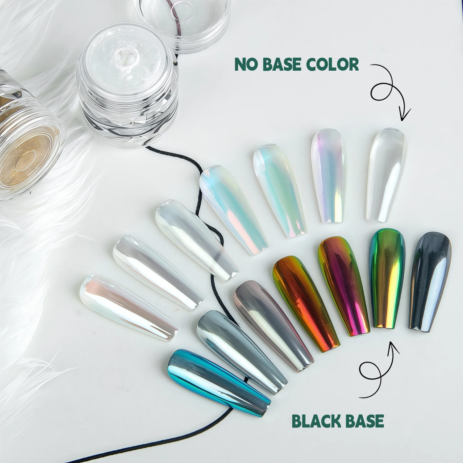 NAILPOP الحرير بريق مسحوق تأثير معدني الكروم مسمار الصباغ أورورا فائقة السطوع مسمار الفن فرك على بريق مسمار الفن مسحوق 0.5 جرام