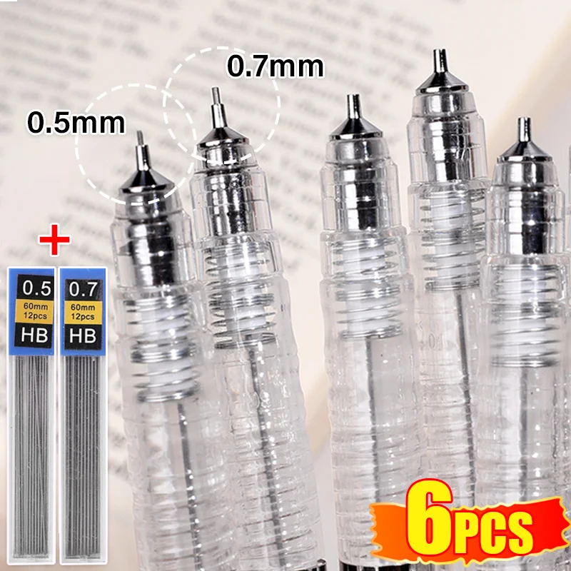 

Transparent Automatic Mechanical Pencil 0.5/0.7mm Plastic Student Drawing Special Pencils Office School Writing Art Stationery