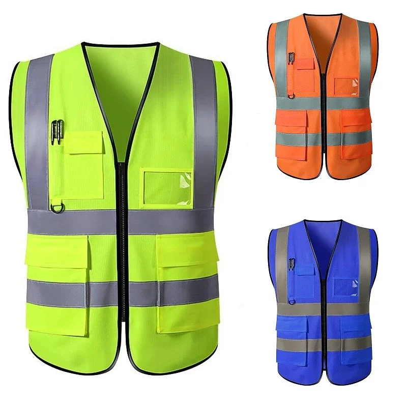 Nighttime Traffic Environment Hygiene Garden Architecture Multi Pocket Reflective Protective Clothing Reflective Coat Structure