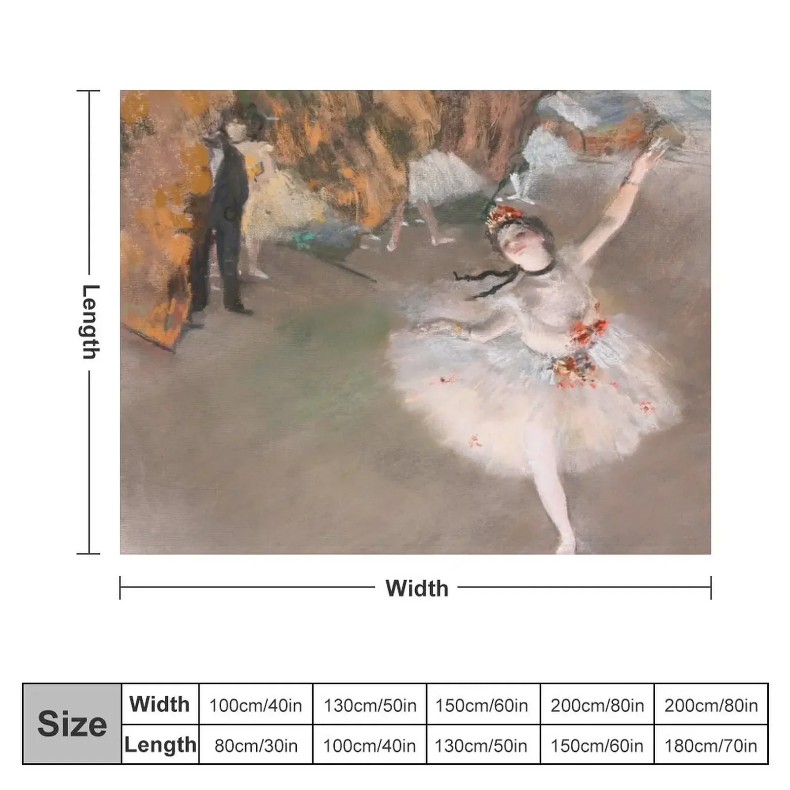 The Star Dancer on Stage Edgar Degas Ballet Throw Blanket Hairy Personalized Gift Travel Blankets