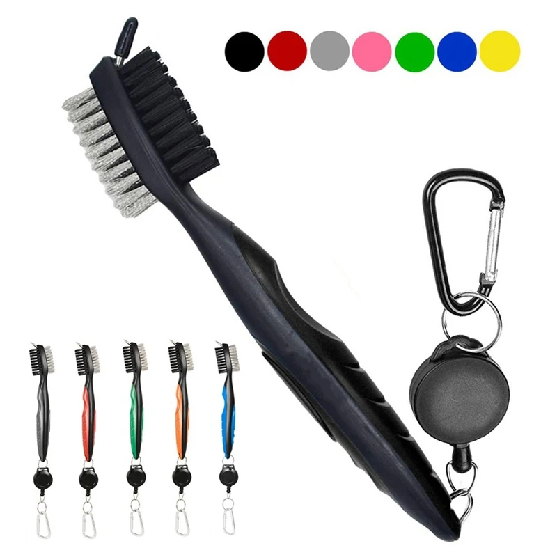 Double-Sided Golf Cleaning Brush Plastic Soft Durable Comfortable Zipper Wire Groove Cleaning Tool Golf Training Accessories