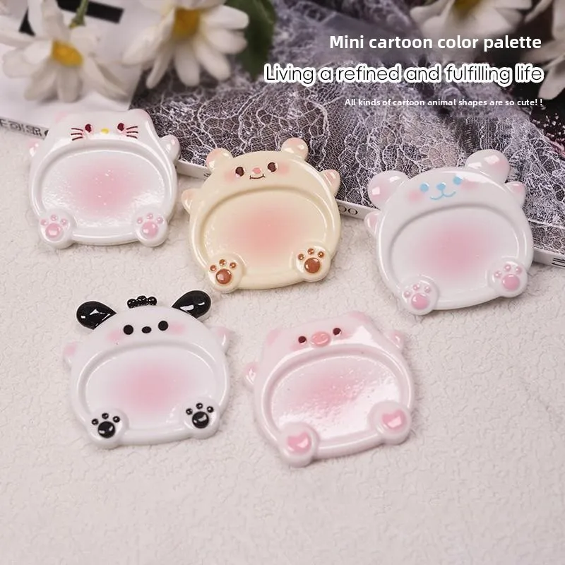 Paleta de cores de porco dos desenhos animados arte do prego mistura de cores desenho 1 pçs palete gel polonês placa de pintura de unhas paleta de cor