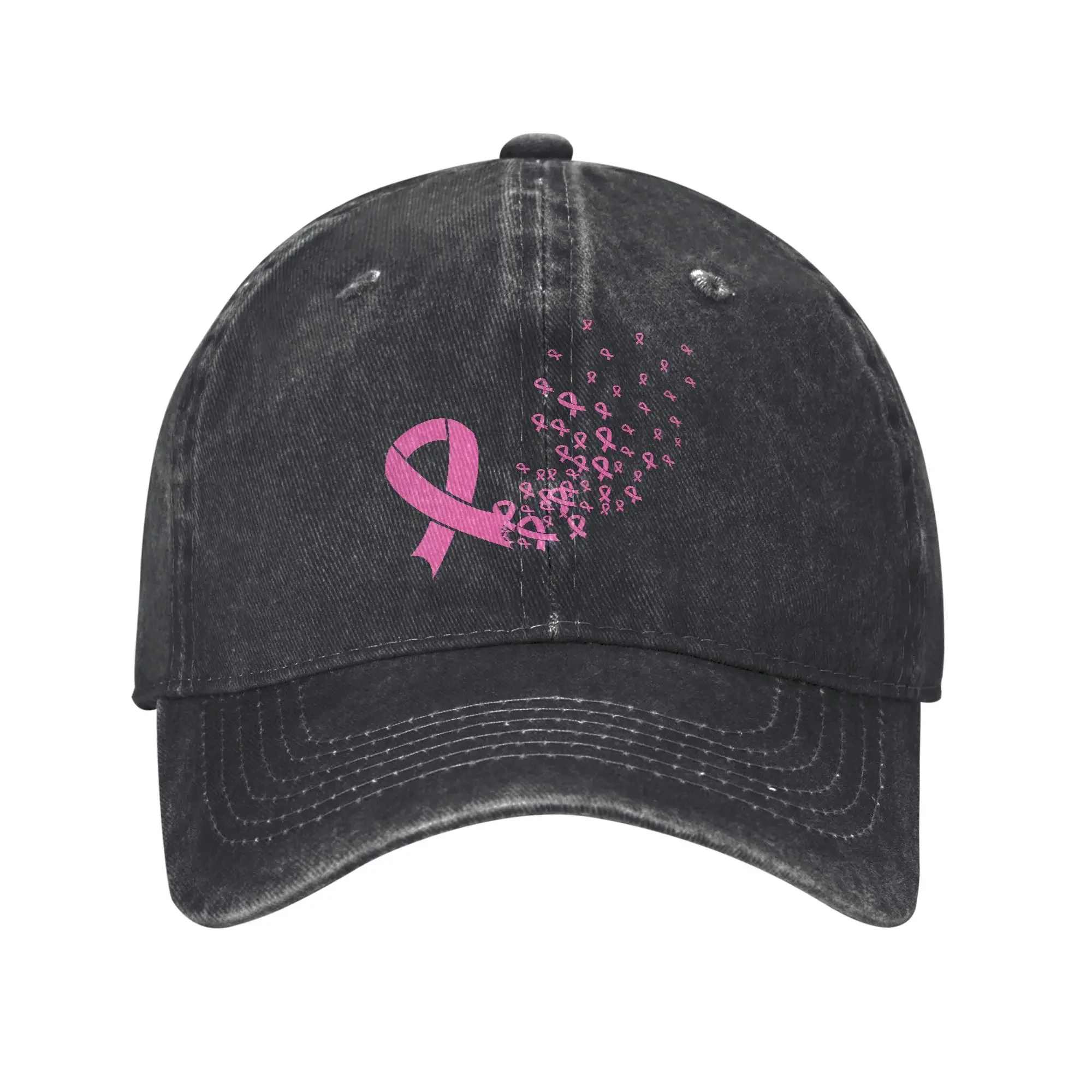 2025 Breast Cancer Ribbon Wonder Baseball Cap Vintage Distressed Denim Washed October Fighter Snapback Outdoor Adjustable Hats