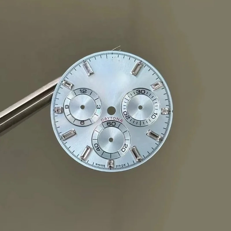 

2025 Ice Blue Diamond Watch Dial for Day-tona 116506 Compatible With 4130 Movement Aftermarket Watch Accessories