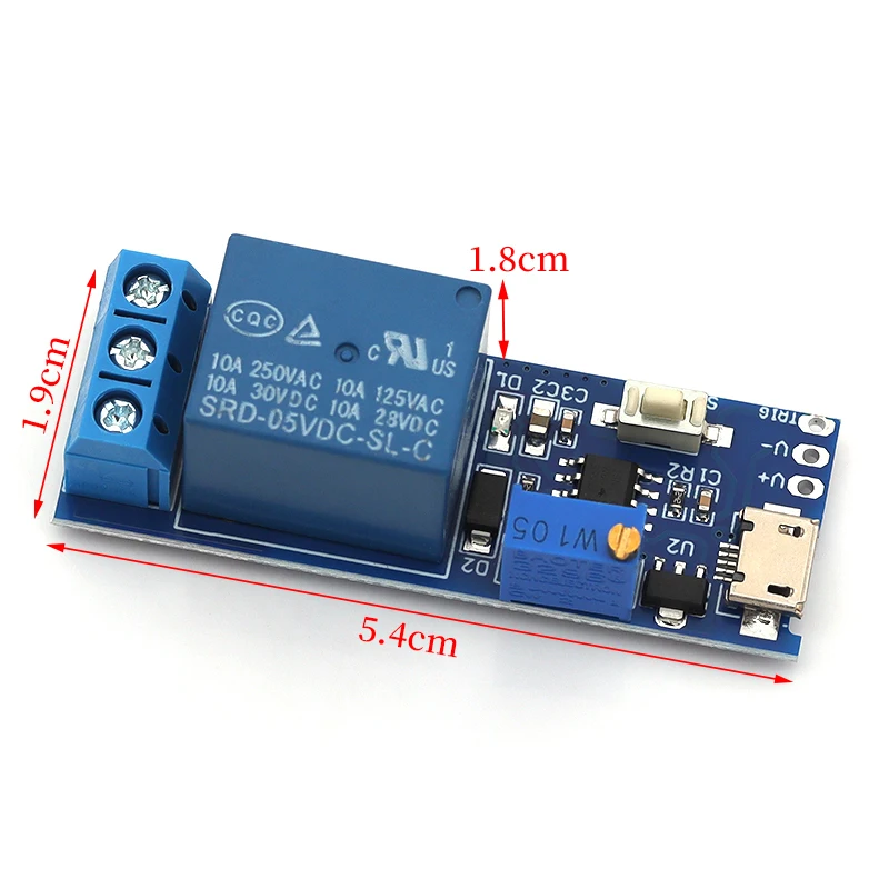 Smart Electronics 5V-30V Micro USB Power Regulowany przekaźnik opóźniający Moduł sterujący wyzwalaczem Przełącznik opóźnienia — zdjęcie 5