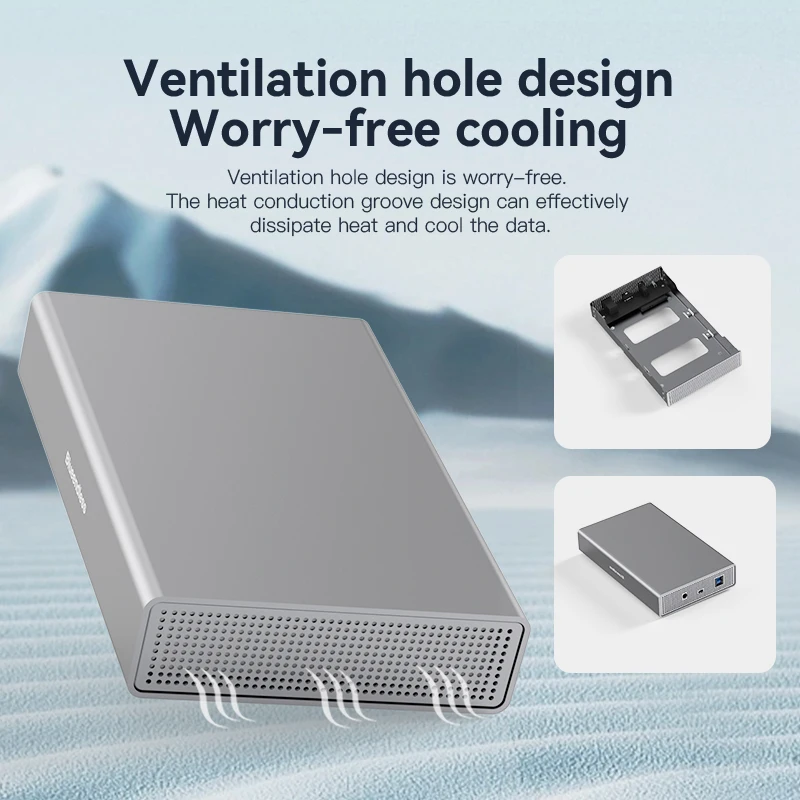 حافظة محرك الأقراص الصلبة Blueendless مقاس 3.5 بوصة SATA إلى USB3.1Type-C محول محرك الأقراص الصلبة الخارجي لقرص SSD حافظة HDD من الألومنيوم لسطح المكتب