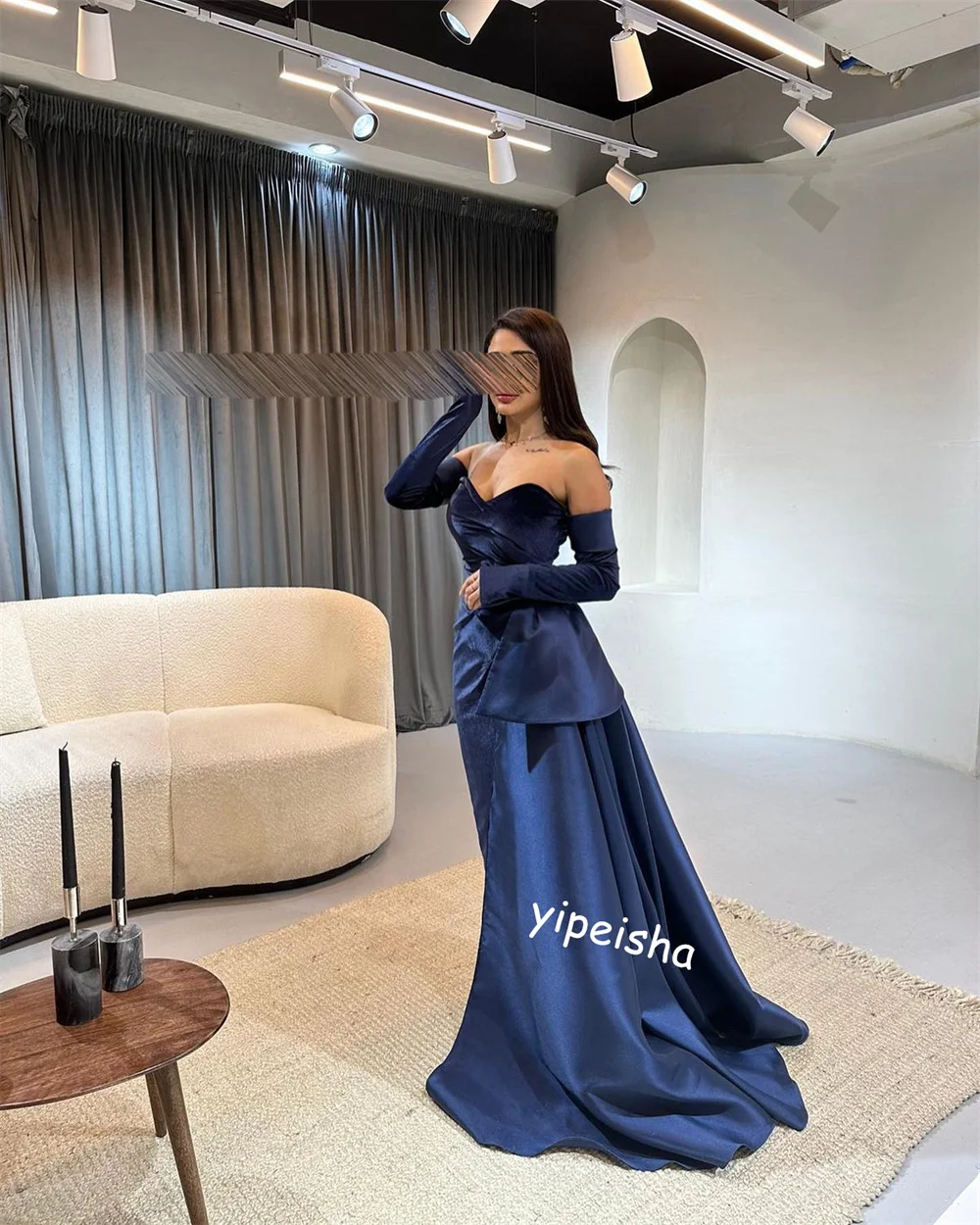 Customized S Draped Clubbing A-line Strapless Bespoke Occasion Gown Long Dresses Saudi Arabia