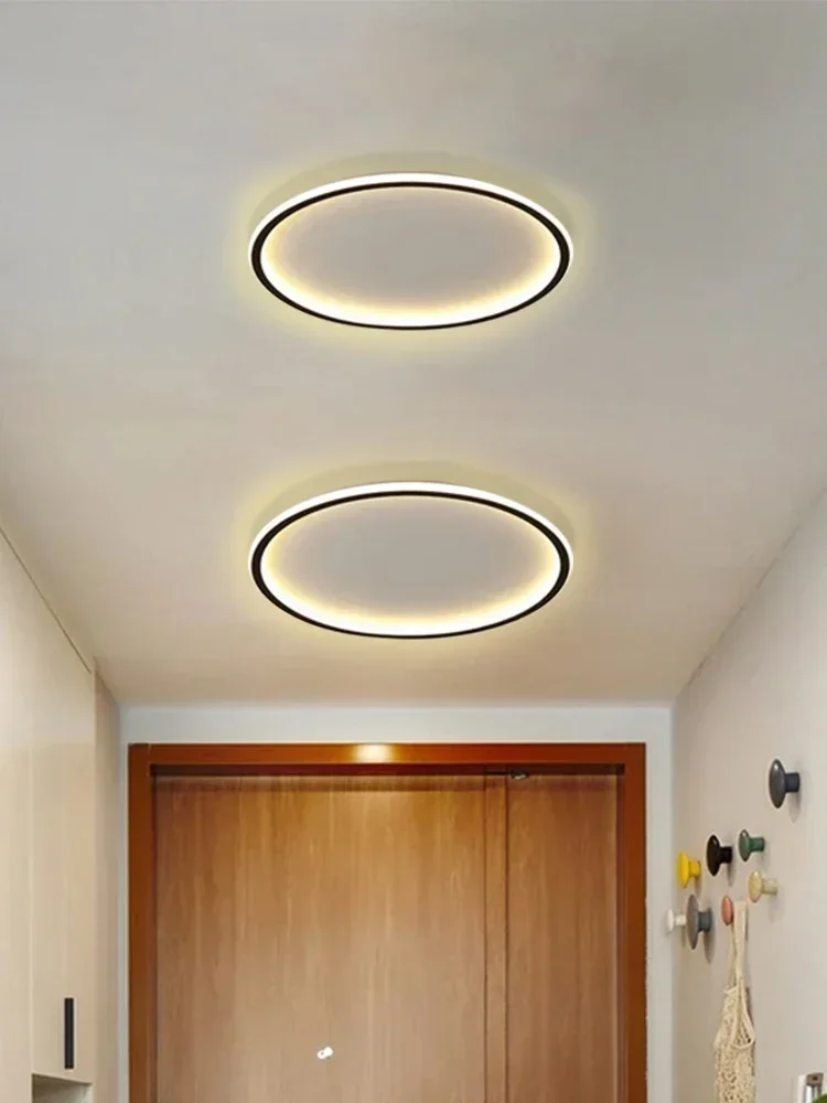 Nordische minimalistische LED-Deckenleuchte für Schlafzimmer, Wohnzimmer, Flur, Arbeitszimmer, Balkon, kreisförmige Fernbedienungsbeleuchtung, Kronleuchter