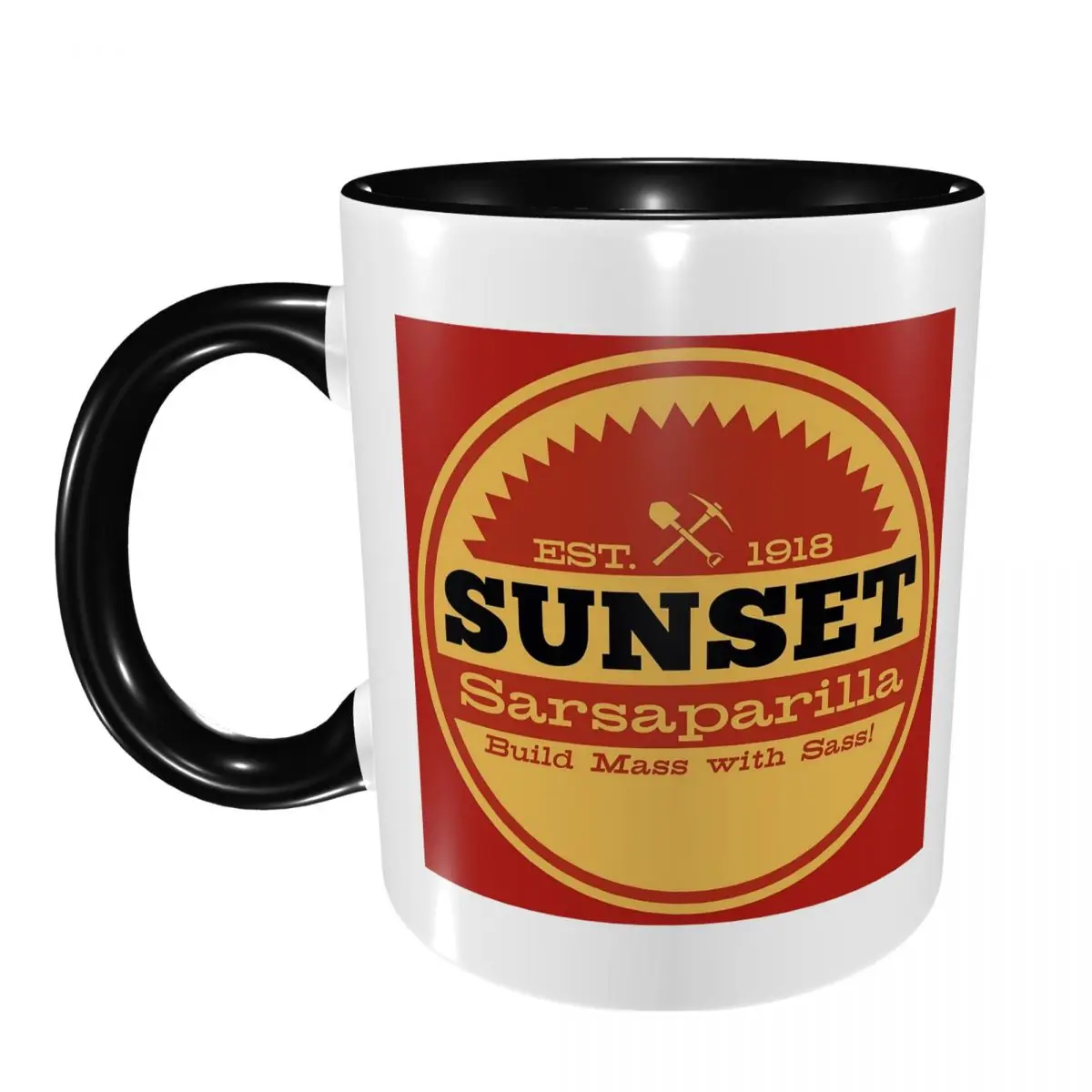 Vintage Sunset Sarsaparilla Logo Mug Funny Ceramic Coffee Cups Tea Mugs Milk Cup Drinkware Gifts for Friends