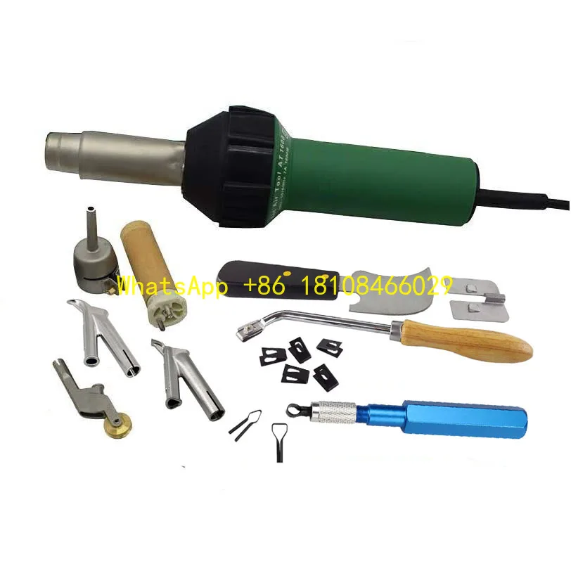 

high-performance Professional 1600W Electric Heat Plastic Welder Kit Vinyl Floor Tools 5mm Brass Penny Roller Industrial Hot