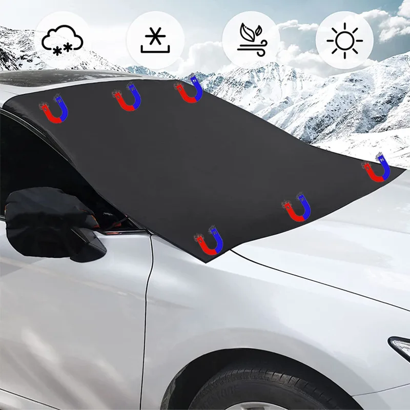 

Car Windshield Snow Cover Waterproof Frost Guard Winter Windshield Snow Cover With Side Mirror Covers For All Weather Sunshade