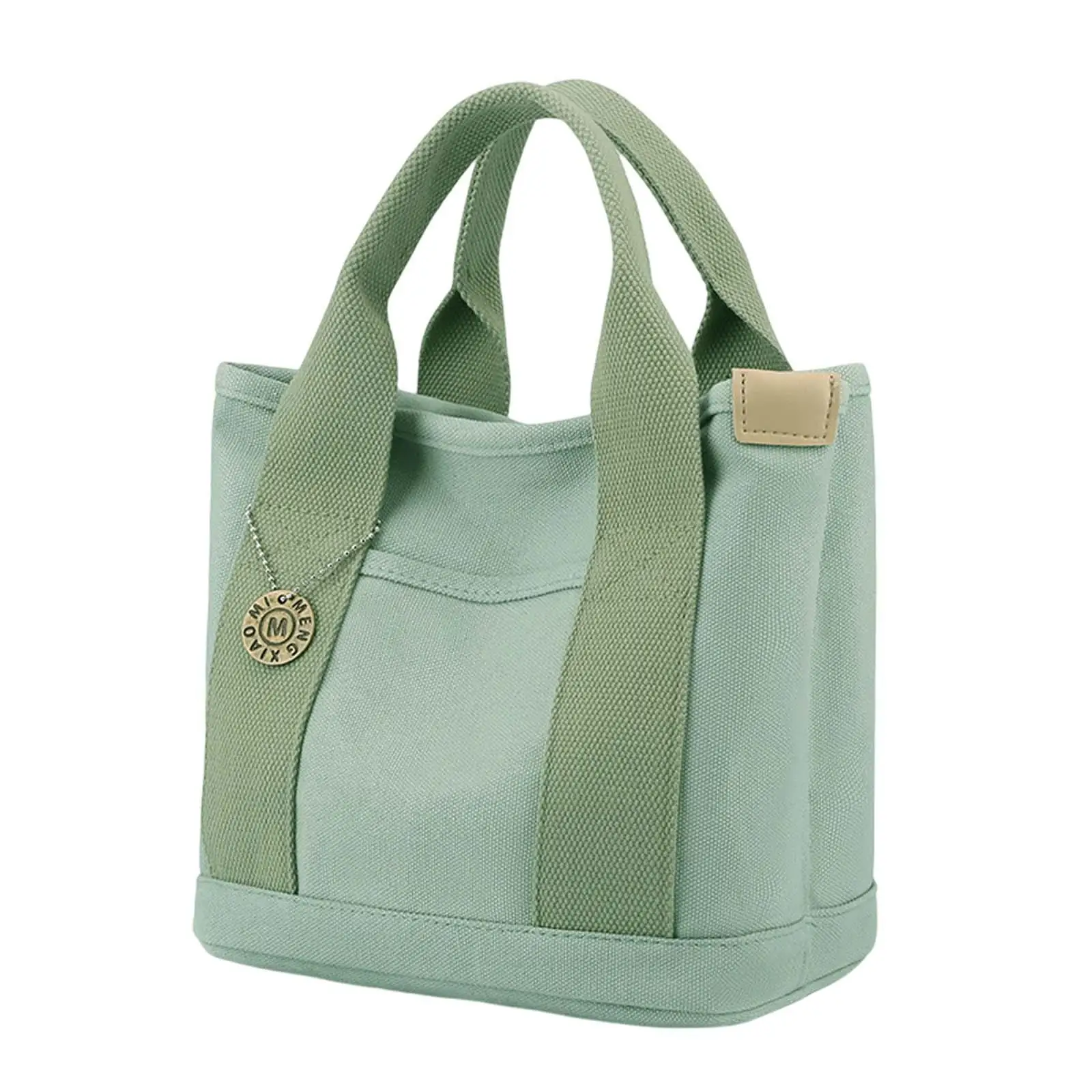 Woman Small Tote Bag Shopping Bag Top Handle Bag Smooth Zipper with Pockets