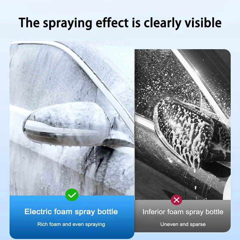 SEAMETAL 1.5L Car Electric Foam Spray Bottle Wireless Charging Pneumatic Sprayer Fast Foaming Bottle Car Wash Household Garden