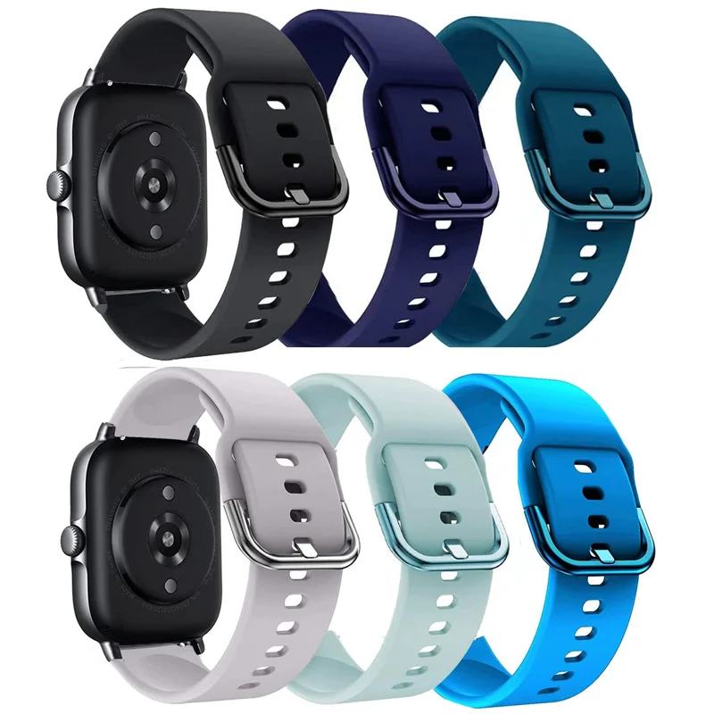 Silicone band For Amazfit GTS 4/3/2e/GTS2 Mini/GTR 42mm/47mm/GTR 4/3 Pro/2/2e Sport Bracelet Amazfit bip 20mm/22mm watch strap