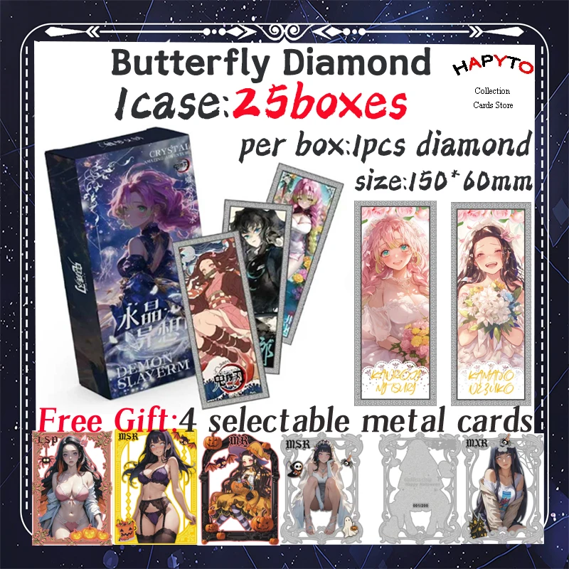 

2024 Newest Butterfly Diamond Demon Slayer Nezuko Shinobu Japanese Anime Kimetsu Yaiba Booster Box Tcg Card Toy Hobbies Gifts