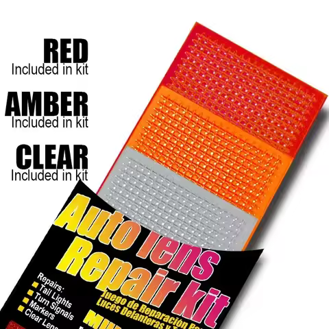 Car Auto Lens Repair Kit DIY Grid Pattern Car Headlights Taillight Repair Tool Set Car Lights Crack Repair Film Polish Red Amber