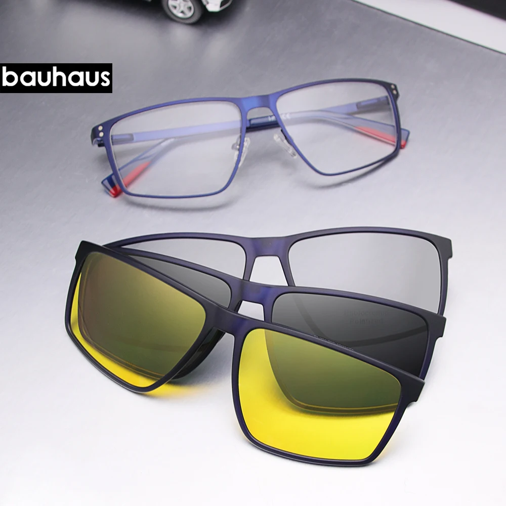 K3001 Polarized Magnetic Clip on Glasses Frame Men Optical Prescription Eyeglasses Frame Male Myopia