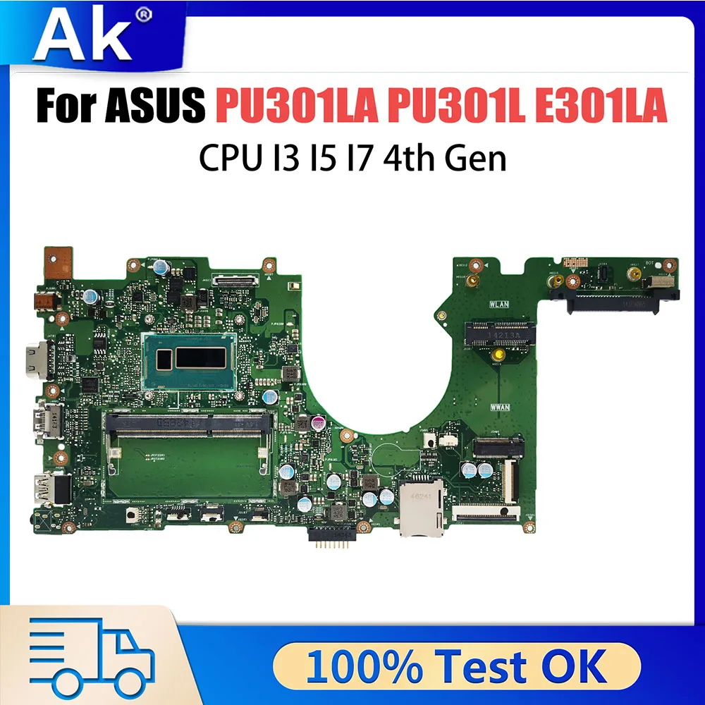 

PU301LA Notebook Mainboard For ASUS PRO ESSENTIAL PU301L E301LA Laptop Motherboard With CPU I3 I5 4th Gen