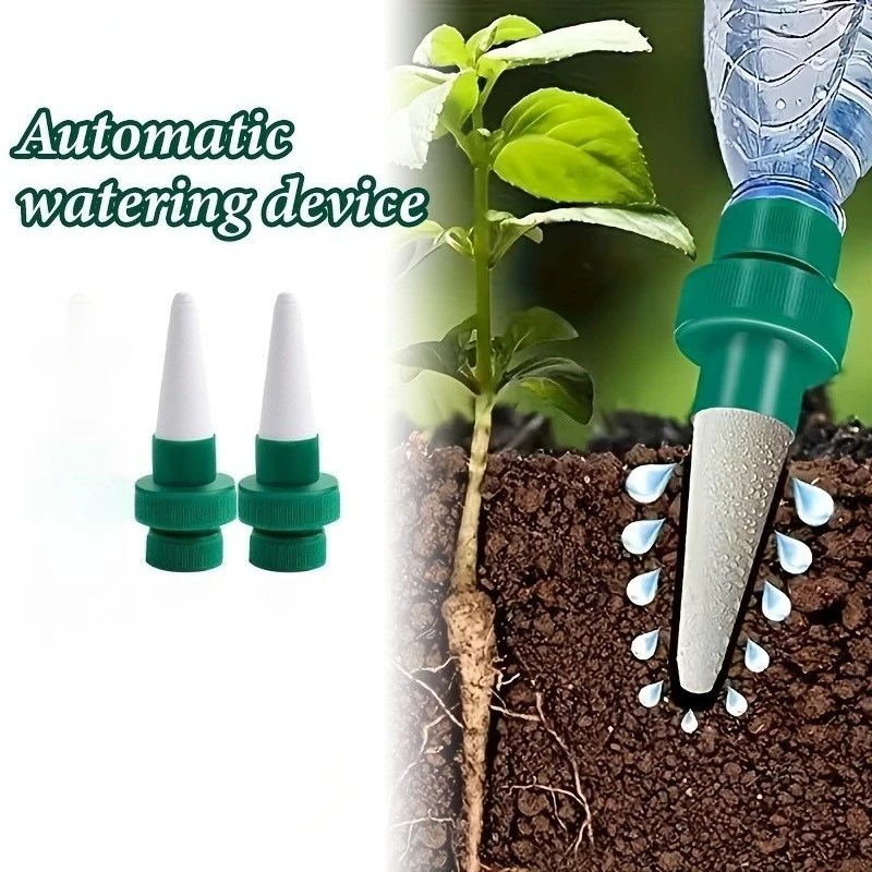 2 Stück Automatische Pflanzen-Tropfbewässerungsspitzen für den Garten, Keramik-Selbstbewässerungsspitzen für Gemüsegarten-Tropfbewässerung
